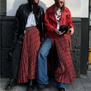 Plaid Red Skirt
